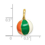 Load image into Gallery viewer, 14K Yellow Gold 3-D Multi Color Enamel Beach Ball Charm Pendant
