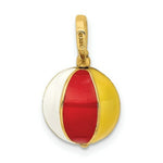Load image into Gallery viewer, 14K Yellow Gold 3-D Multi Color Enamel Beach Ball Charm Pendant
