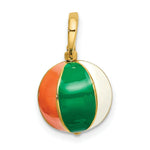 Load image into Gallery viewer, 14K Yellow Gold 3-D Multi Color Enamel Beach Ball Charm Pendant
