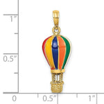 Load image into Gallery viewer, 14K Yellow Gold With Enamel 3-D Hot Air Balloon Charm Pendant
