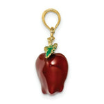 Load image into Gallery viewer, 14K Yellow Gold With Enamel 3-D Red Delicious Apple Charm Pendant
