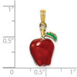 Load image into Gallery viewer, 14K Yellow Gold With Enamel 3-D Red Delicious Apple Charm Pendant

