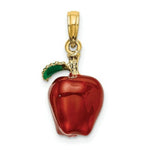 Load image into Gallery viewer, 14K Yellow Gold With Enamel 3-D Red Delicious Apple Charm Pendant
