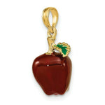 Load image into Gallery viewer, 14K Yellow Gold With Enamel 3-D Red Delicious Apple Charm Pendant
