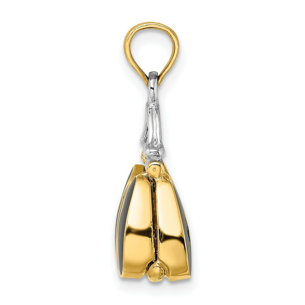 14K Yellow Gold 3-D with Enameled Moveable Handbag Charm Pendant
