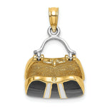 Load image into Gallery viewer, 14K Yellow Gold 3-D with Enameled Moveable Handbag Charm Pendant
