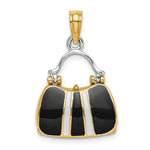 Load image into Gallery viewer, 14K Yellow Gold 3-D with Enameled Moveable Handbag Charm Pendant
