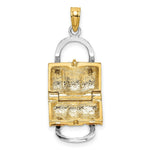 Load image into Gallery viewer, 14K Yellow Gold 3-D Pink Enameled HANDBAG MOVEABLE Charm Pendant
