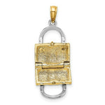 Load image into Gallery viewer, 14K Yellow Gold 3-D White Enameled HANDBAG MOVEABLE Charm Pendant
