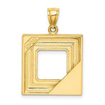 Load image into Gallery viewer, 14K Yellow Gold With Enamel Navy Picture Frame With Flowers Charm Pendant
