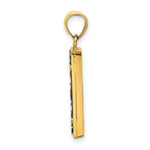 Load image into Gallery viewer, 14K Yellow Gold With Enamel Navy Picture Frame With Flowers Charm Pendant
