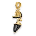 Load image into Gallery viewer, 14K Yellow Gold 3-D Black Enamel Closed Toe High Heel Charm Pendant

