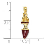 Load image into Gallery viewer, 14K Yellow Gold 3-D Maroon Enamel Closed Toe High Heel Charm Pendant

