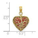 Load image into Gallery viewer, 14K Yellow Gold 3-D Reversible Heart Opens Charm Pendant
