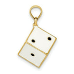 Load image into Gallery viewer, 14K Yellow Gold 3-D Enamel Dice Charm Pendant
