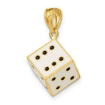 Load image into Gallery viewer, 14K Yellow Gold 3-D Enamel Dice Charm Pendant

