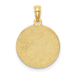 Load image into Gallery viewer, 14K Yellow Gold With Enamel HAPPY HOLIDAYS With Holly On Round Disc Charm Pendant
