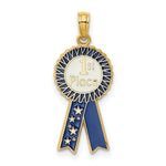 Load image into Gallery viewer, 14K Yellow Gold Enamel 1st PLACE RIBBON Charm Pendant
