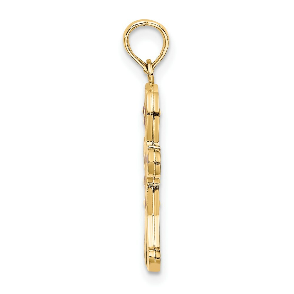 14K Yellow Gold 3-D & Enamel Gingerbread Man Charm Pendant