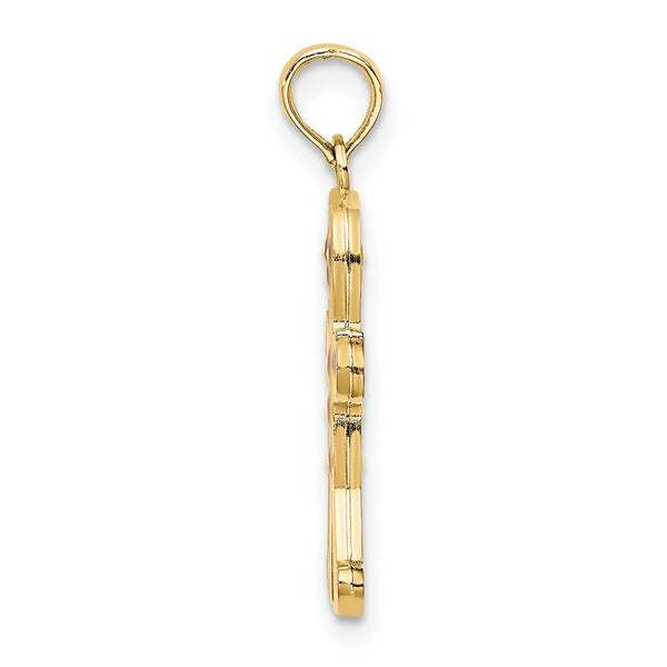 14K Yellow Gold 3-D & Enamel Gingerbread Man Charm Pendant
