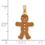 Load image into Gallery viewer, 14K Yellow Gold 3-D &amp; Enamel Gingerbread Man Charm Pendant
