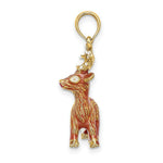 Load image into Gallery viewer, 14K Yellow Gold 3-D Enamel RUDOLPH THE RED NOSE REINDEER Charm Pendant

