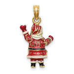 Load image into Gallery viewer, 14K Yellow Gold 3-D Enamel SANTA Charm Pendant
