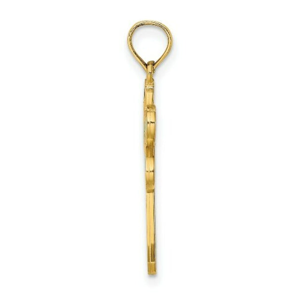 14K Yellow Gold Multi Color Enamel Dragonfly Charm Pendant