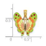 Load image into Gallery viewer, 14K Yellow Gold With Multi-Color Enamel Butterfly Charm Pendant
