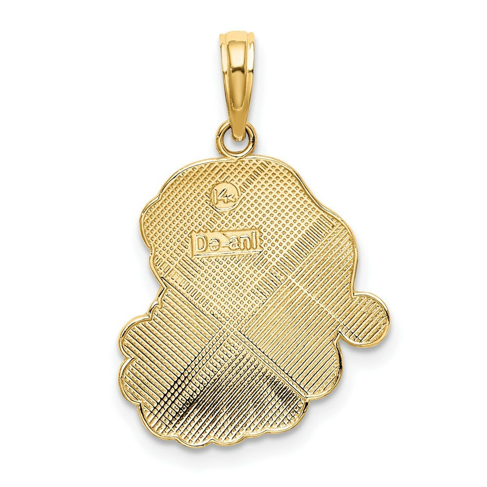 14K Yellow Gold With Enamel SANTA FACE Charm Pendant