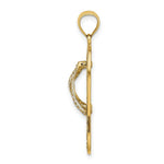 Load image into Gallery viewer, 14K Yellow Gold Multi Heart Love Flip-Flop With White Enamel Charm Pendant
