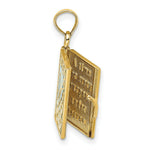 Load image into Gallery viewer, 14K Yellow Gold 3-D With Enamel Ecclesiastes Book With Moveable Pages Charm Pendant
