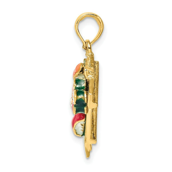 Sushi Nigiri Plate with Handcrafted - Assortment - Enamel Colors - 14K Yellow Gold - 3-D Design