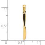 Load image into Gallery viewer, 14K Yellow Gold With Black Enamel 3-D Table Knife Charm Pendant
