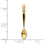 Load image into Gallery viewer, 14K Yellow Gold 3-D With Black Enamel Table Spoon Charm Pendant
