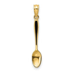 Load image into Gallery viewer, 14K Yellow Gold 3-D With Black Enamel Table Spoon Charm Pendant
