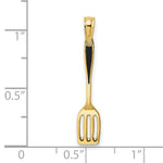 Load image into Gallery viewer, 14K Yellow Gold With Black Enamel 3-D Spatula Charm Pendant
