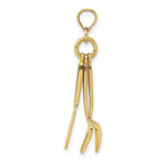 Load image into Gallery viewer, 14K Yellow Gold 3-D Enamel Knife, Fork, Spoon Moveable Charm Pendant
