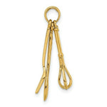 Load image into Gallery viewer, 14K Yellow Gold 3-D Enamel Spatula, Wooden Spoon, Whisk Moveable Charm Pendant

