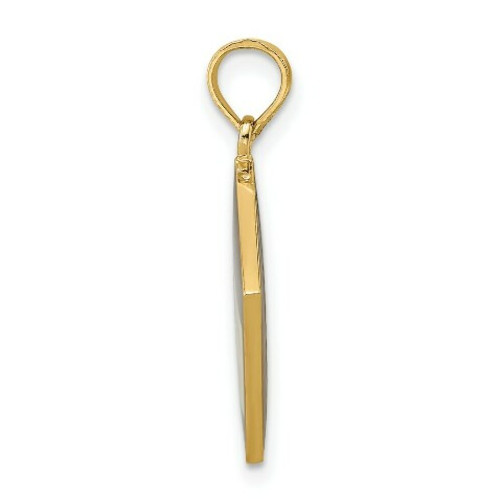 14K Yellow Gold With Black Enamel 3-D Cook Book Charm Pendant