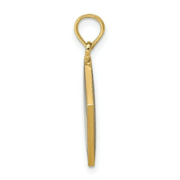 14K Yellow Gold With Black Enamel 3-D Cook Book Charm Pendant