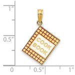 Load image into Gallery viewer, 14K Yellow Gold With Red Enamel 3-D Cook Book Charm Pendant
