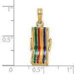 Load image into Gallery viewer, 14K Yellow Gold 3-D Moveable Multi-Color Beach Lounge Chair Charm Pendant
