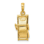 Load image into Gallery viewer, 14K Yellow Gold 3-D Moveable Multi-Color Beach Lounge Chair Charm Pendant
