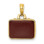 Load image into Gallery viewer, 14K Yellow Gold With Brown Enamel 3-D Briefcase Charm Pendant
