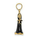 Load image into Gallery viewer, 14K Yellow Gold 3-D Moveable Enamel Black Dress With Shoe Charm Pendant
