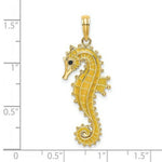 Load image into Gallery viewer, 14K Yellow Gold 3-D Enamel SeaHorse Charm Pendant
