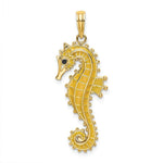 Load image into Gallery viewer, 14K Yellow Gold 3-D Enamel SeaHorse Charm Pendant
