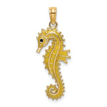 Load image into Gallery viewer, 14K Yellow Gold 3-D Enamel SeaHorse Charm Pendant
