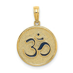 Load image into Gallery viewer, 14K Yellow Gold 3-D Enameled Ohm &amp; Lotcus Flower Reversible Charm Pendant
